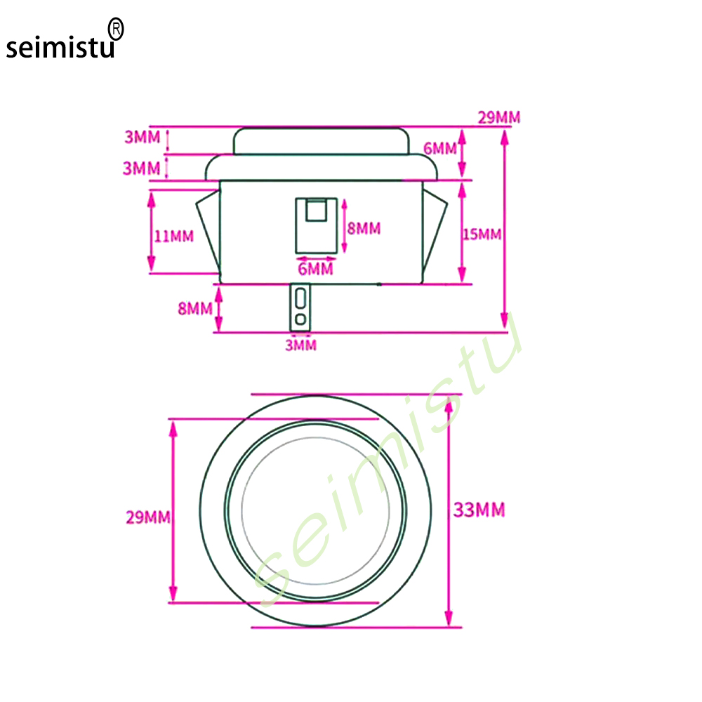 1 bouton poussoir transparent  - Arcade Vibes avis et prix